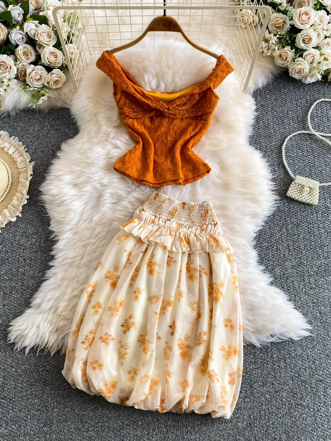 Young Women'S Formal Wear - Conjunto de Dos Piezas: Top Sexy