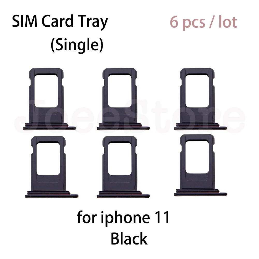 JoeeStore 6pcs Sim Card Tray For iPhone 11 Dual & Single SIM Card Slot Holder Adapter Socket Repair Replacement Parts image 4