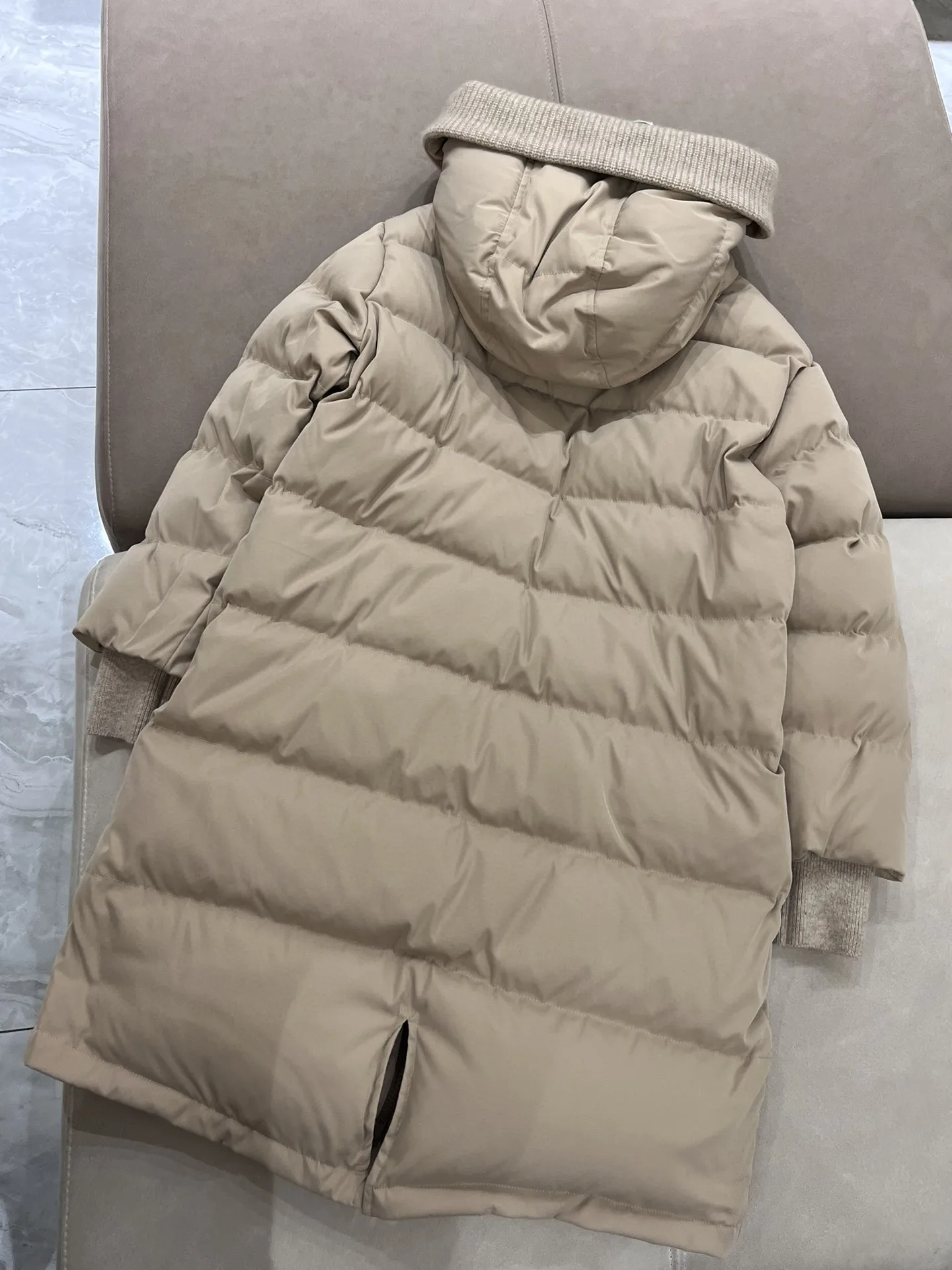 Autumn Winter 2024 Women's Clothing Hooded White Goose Down Jacket Mid-length Hooded Down Jacket