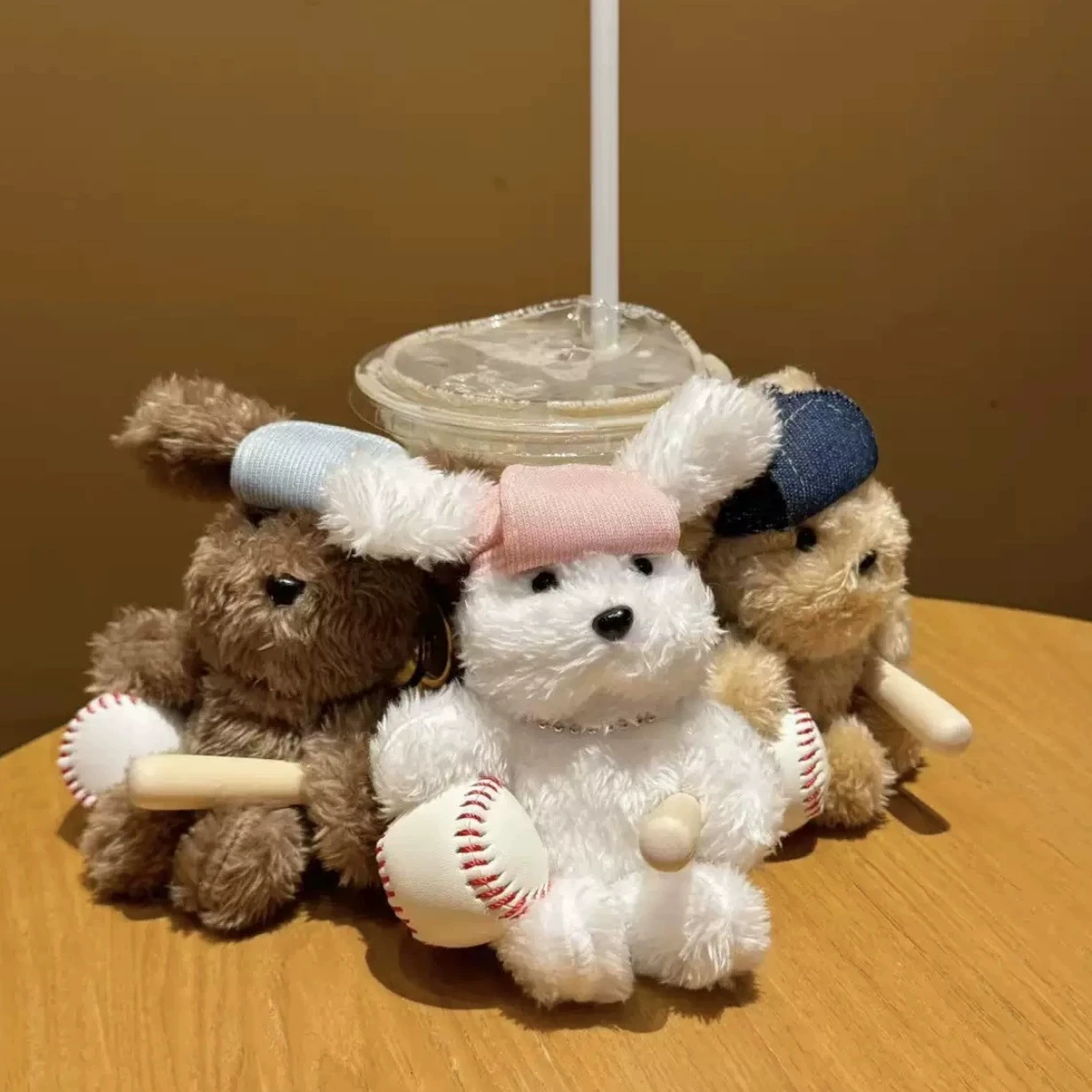 Lindo Perro de Peluche con Gorra de Béisbol, Llavero Decorativo para Bolsa, Colgante de Animal de Dibujos Animados, Accesorio para Bolsa, Regalos para Niños