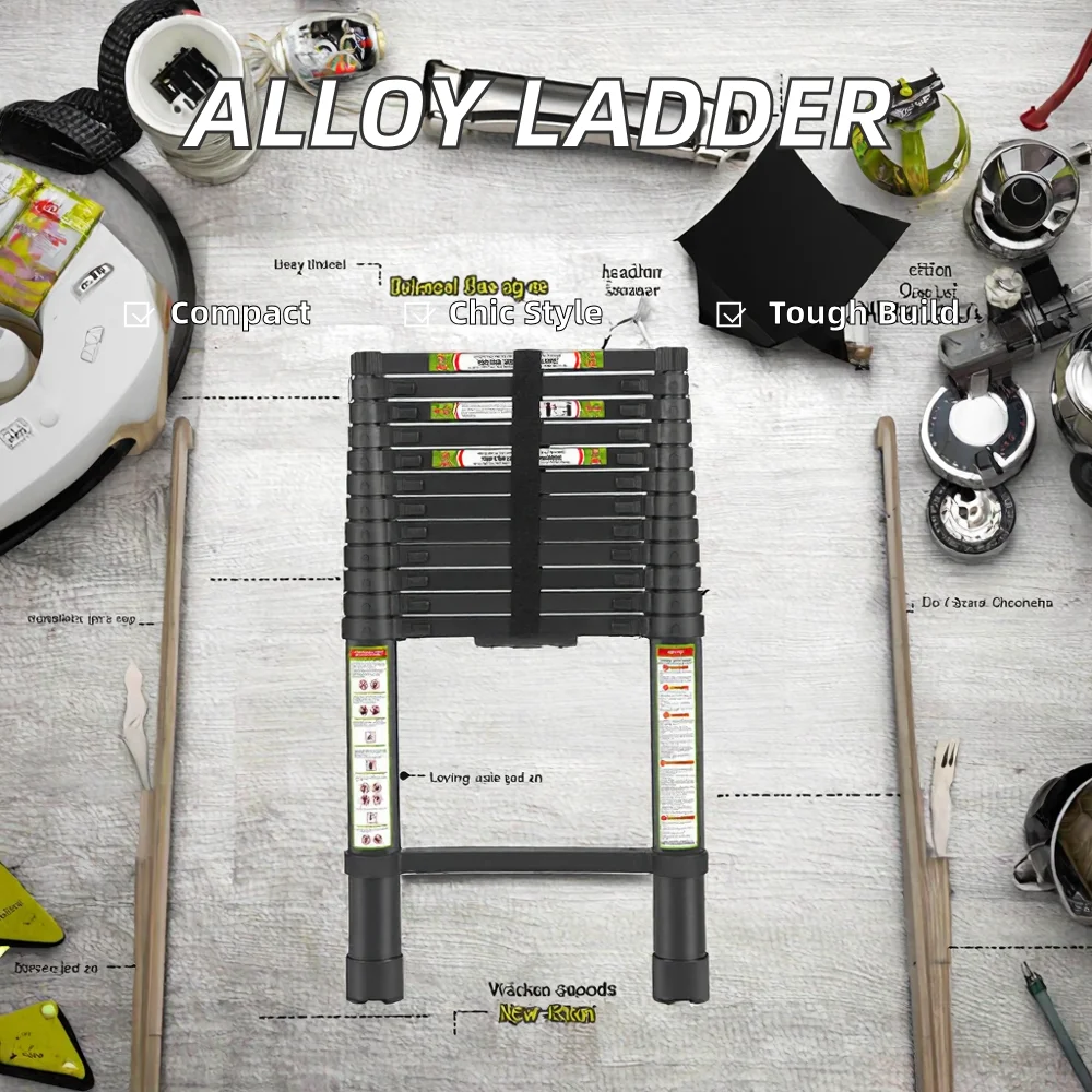 Modern Portable Single-Sided Single-Face Thickened Aluminum Alloy Telescopic Extension Ladder for Home Single Face Household