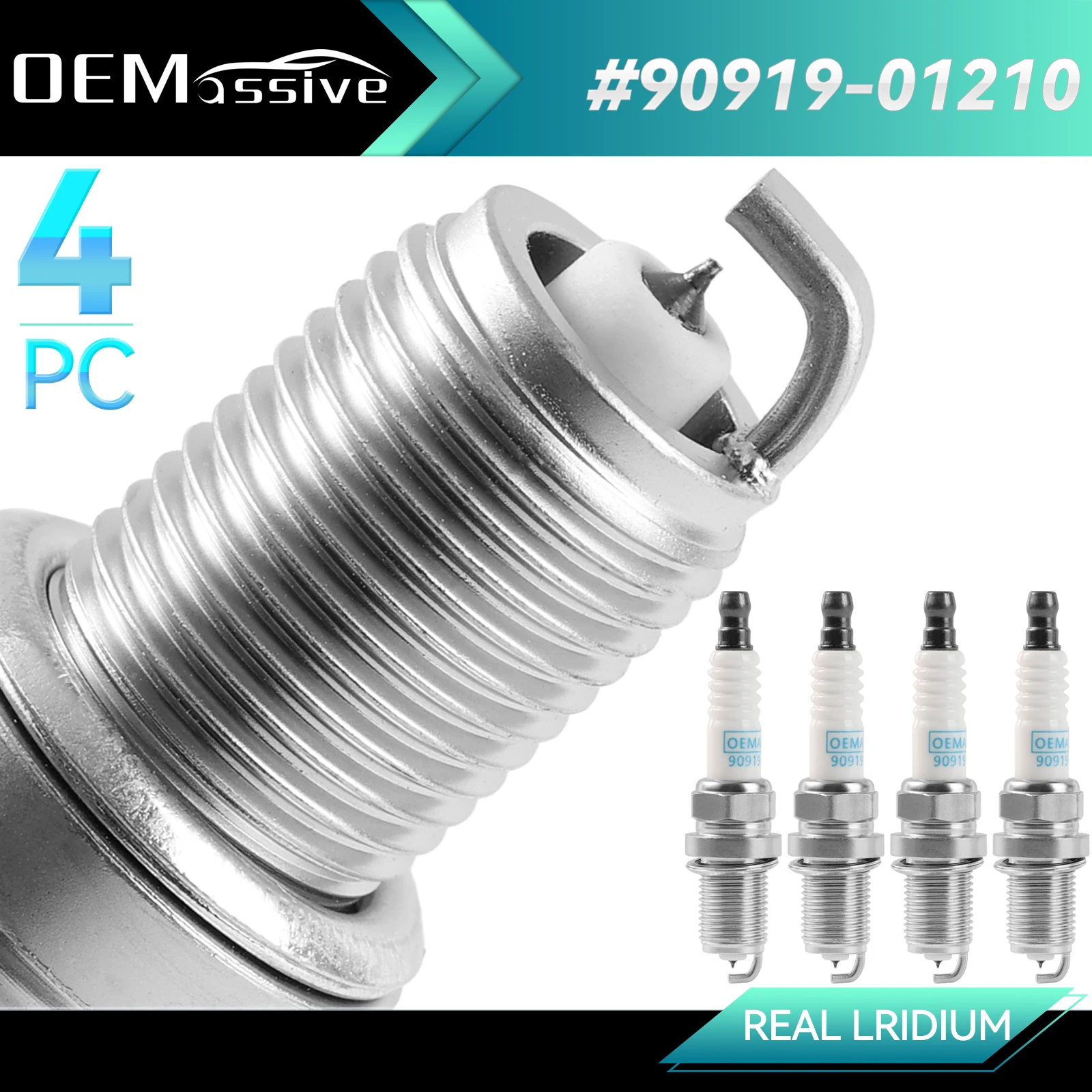 4Pcs OEMASSIVE For Toyota Camry RAV4 Avalon Holden Lexus ES300 GS400 GX470 HS250h LX470 Ignition Spark Plugs Iridium 90919-01210