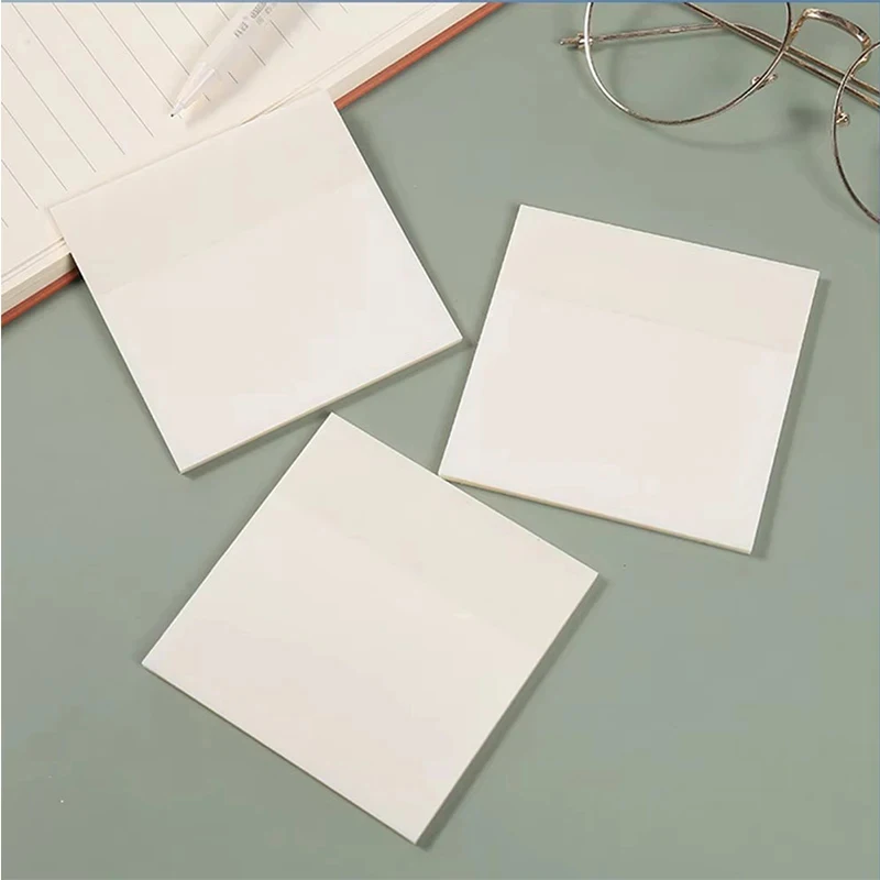 250 Sheets PET Transparent Notes Stickers Waterproof Posted Paper Fluorescence Notepad School Stationery Office Supplies Kawai