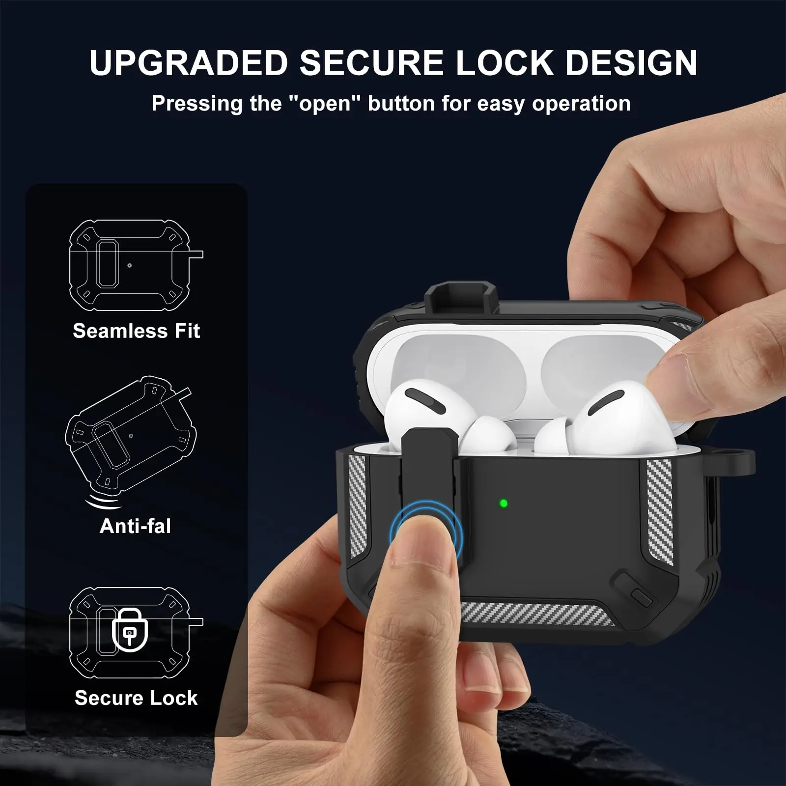 Secure Lock For AirPods Pro 3 Case Cover with Cleaning Kit & Keychain Automatic Pop-up Full Protective Case For AirPods Pro 3 image 2