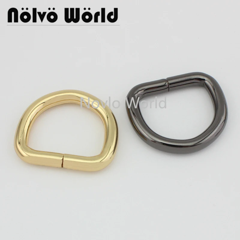 20-100pcs 4 colors Inner 25x22mm 1 inch 5mm Line Metal D ring Opened Buckles For Purse Bag Crafts Parts Accessories