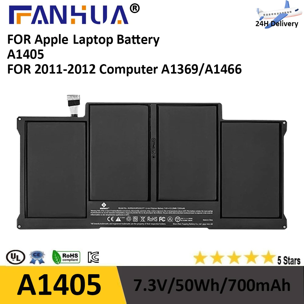 فان هوا 7.3V 7200mAh A1405 بطارية كمبيوتر محمول ل أبل ماك بوك اير 13 "A1369 2010 2011 A1466 2012-2017 استبدال A1405 A1377 A1496 الطرافة