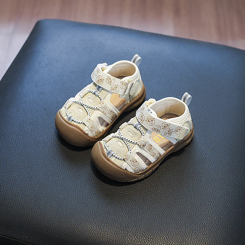 

Summer Children Hollow Sandals Baby Cute Zebra Lines Print Shoes Boys Girls Breathable Anti-slip Beach Sandals