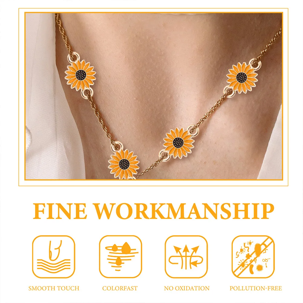 

30pcs Sunflower Pendant Daisy Accessories Smooth Safe Durable DIY Jewelry Making Charms Craft Projects Bright Color Decorative
