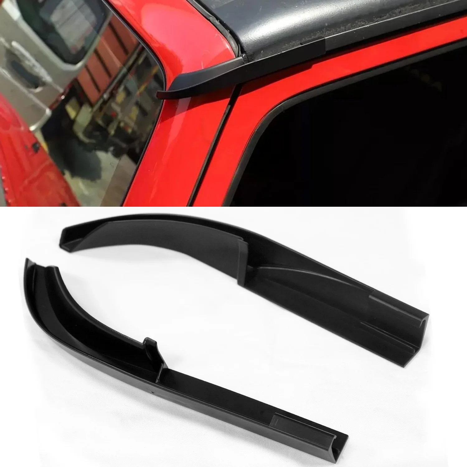 Rain Gutter Extensions Roof Hard-Top ABS Rain Groove Diverter Rainwater Deflector  For Jeep Wrangler JK JKU 2007-2017