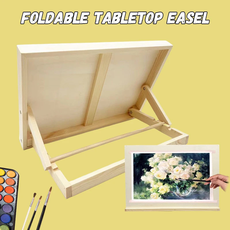 

Foldable Tabletop Easel Lightweight Portable Wood Drawing Easel Art Supply Adjustable Sketching Painting Board Students Artist