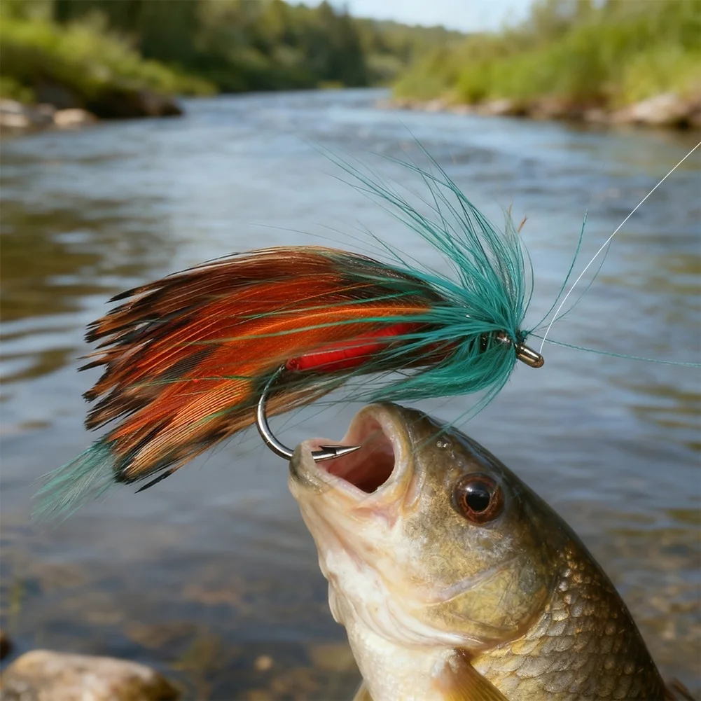 For Trout Stream Fly Fishing Biomimetic Attractants 32pcs Nymph Bait Carbon Steel Hook Handmade Binding Precision Tip
