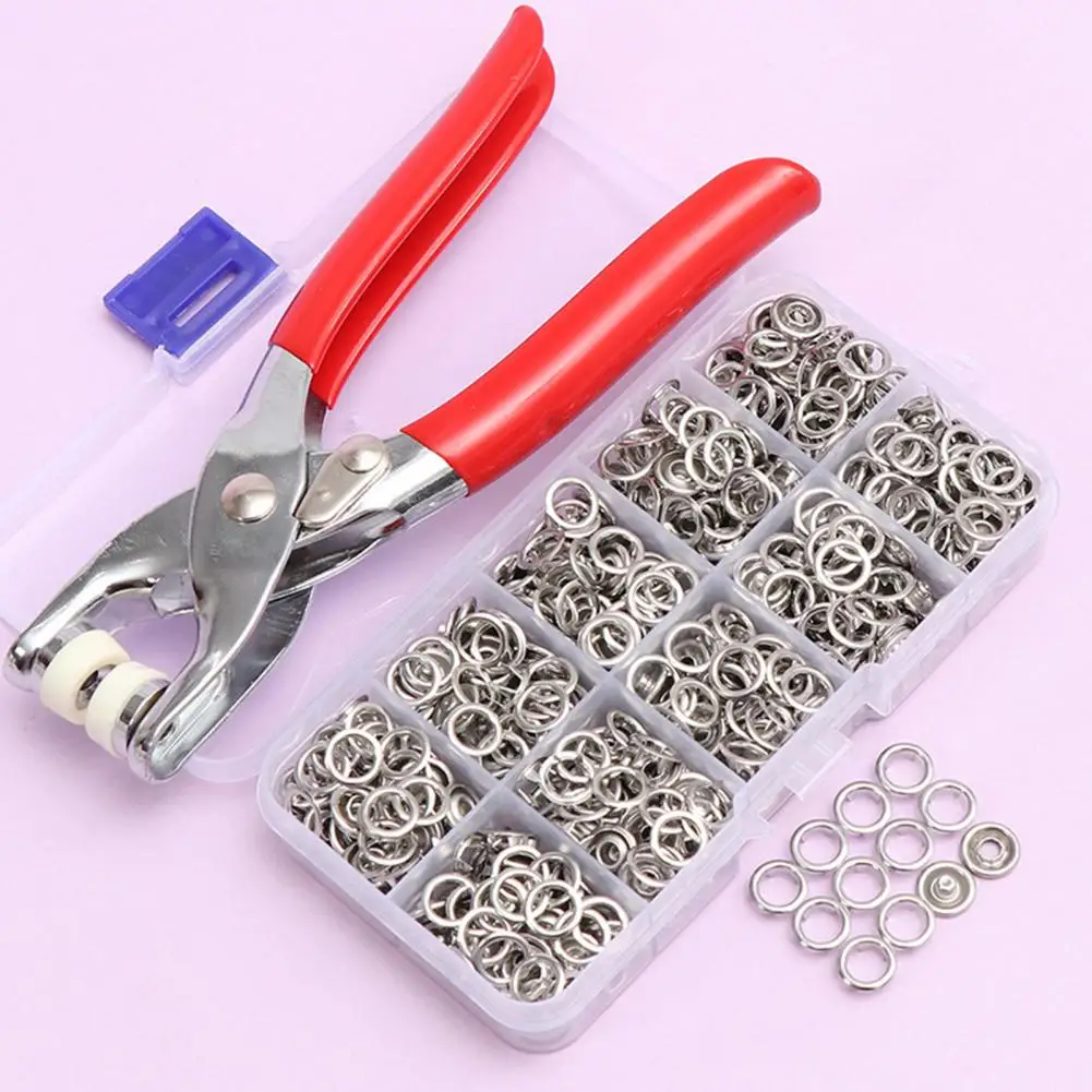 1 Set Metal Snap Button Kit with Fastener Pliers Press Tool DIY Crafts Garments Clothes Sewing Button Snap Fastener Replacement