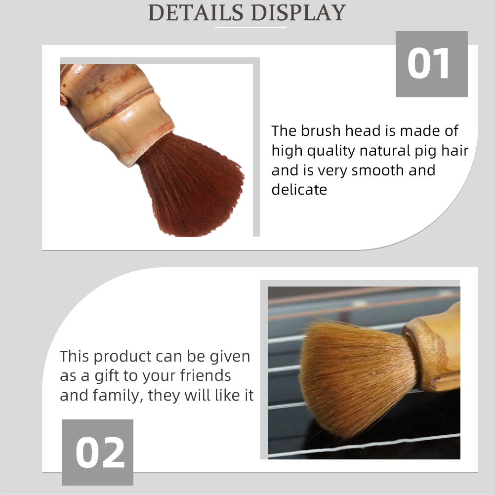 

Musical Instrument Cleaning Brush Natural Cleaner Lint Bristle Brushes Wooden Handle