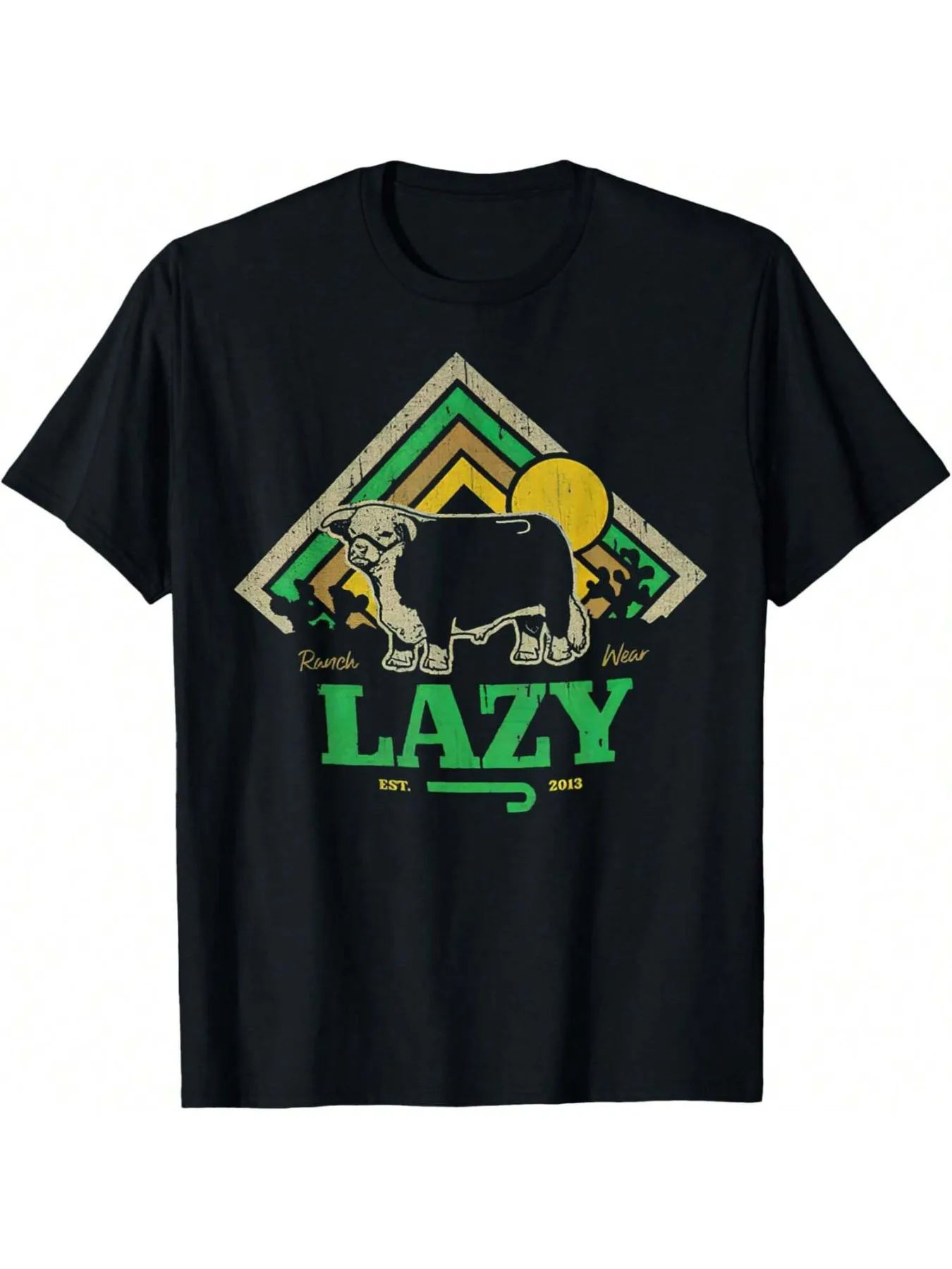 

Футболка Lazy J Ranch Wear, чистый хлопок., модная футболка из чистого хлопка с круглым вырезом и короткими рукавами, стандартная посадка, легкая эластичная ткань