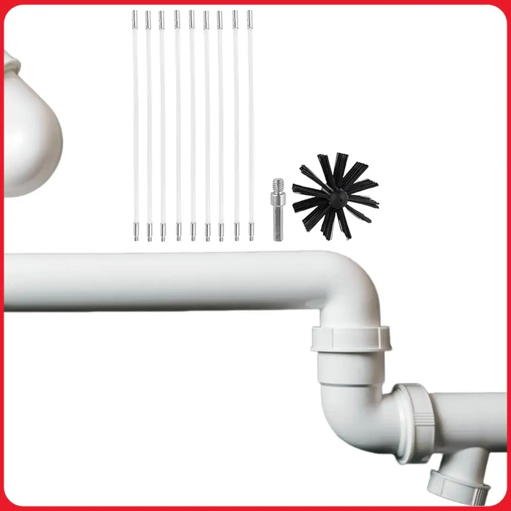 

Набор щеток для дымохода с длинными ручками, инструмент для чистки воздуховодов, гибкая вращающаяся щетка для дымохода, инструменты для чистки внутренних стен каминов