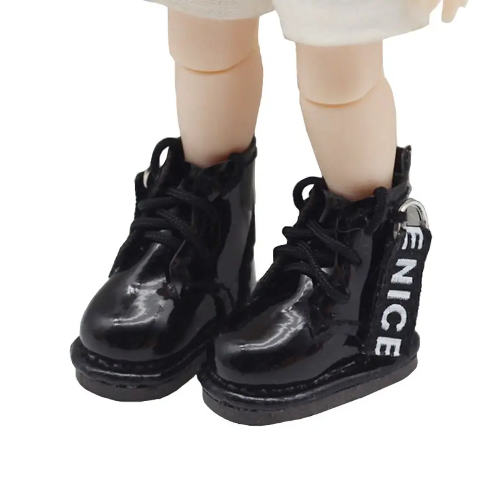 1 Pair High-top Obitsu 11 Doll Leather Boots Plating Silver Mini 1/12 Bjd Doll Leather Shoes GSC PU Leather 1/12 Bjd Doll Boots