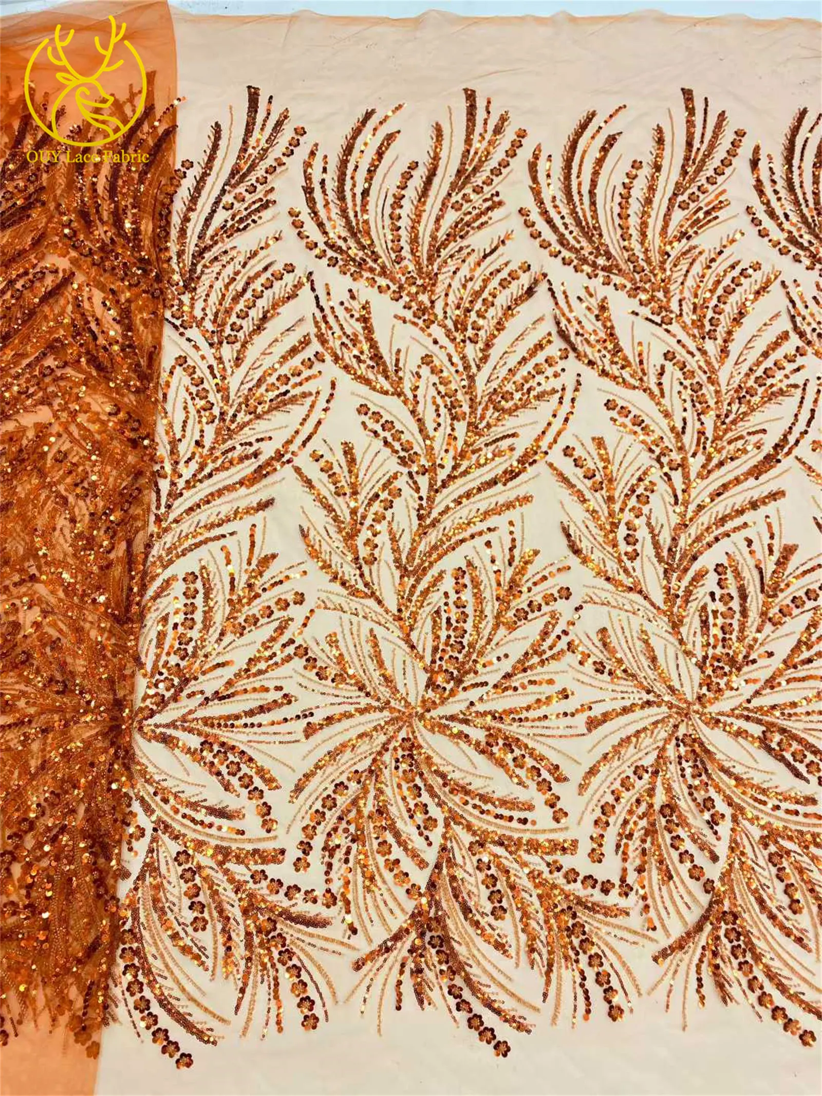 2026 Luxuriöser Afrikanischer Perlen-Pailletten-Spitzenstoff 5 Yards Französischer Nigerianischer Tüll-Netzstoff für Brautkleider und Abendkleider – Detail 6