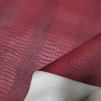 Good,Wine Red Matte Crocodile PU Leather Fabric,Bump Stripe Imitation Genuine Leather Fabric,Sewing Material,DIY Bag,Sofa Cover