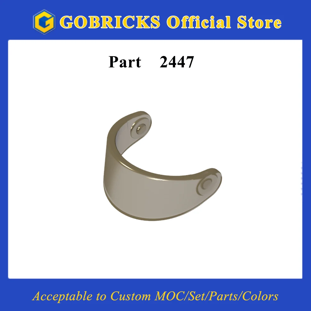 Gobricks 1PC 2447 Headwear Bricks Accessory Visor For Bricks Standard Helmet Compatible MOC Building Block Headdresses Puzzle