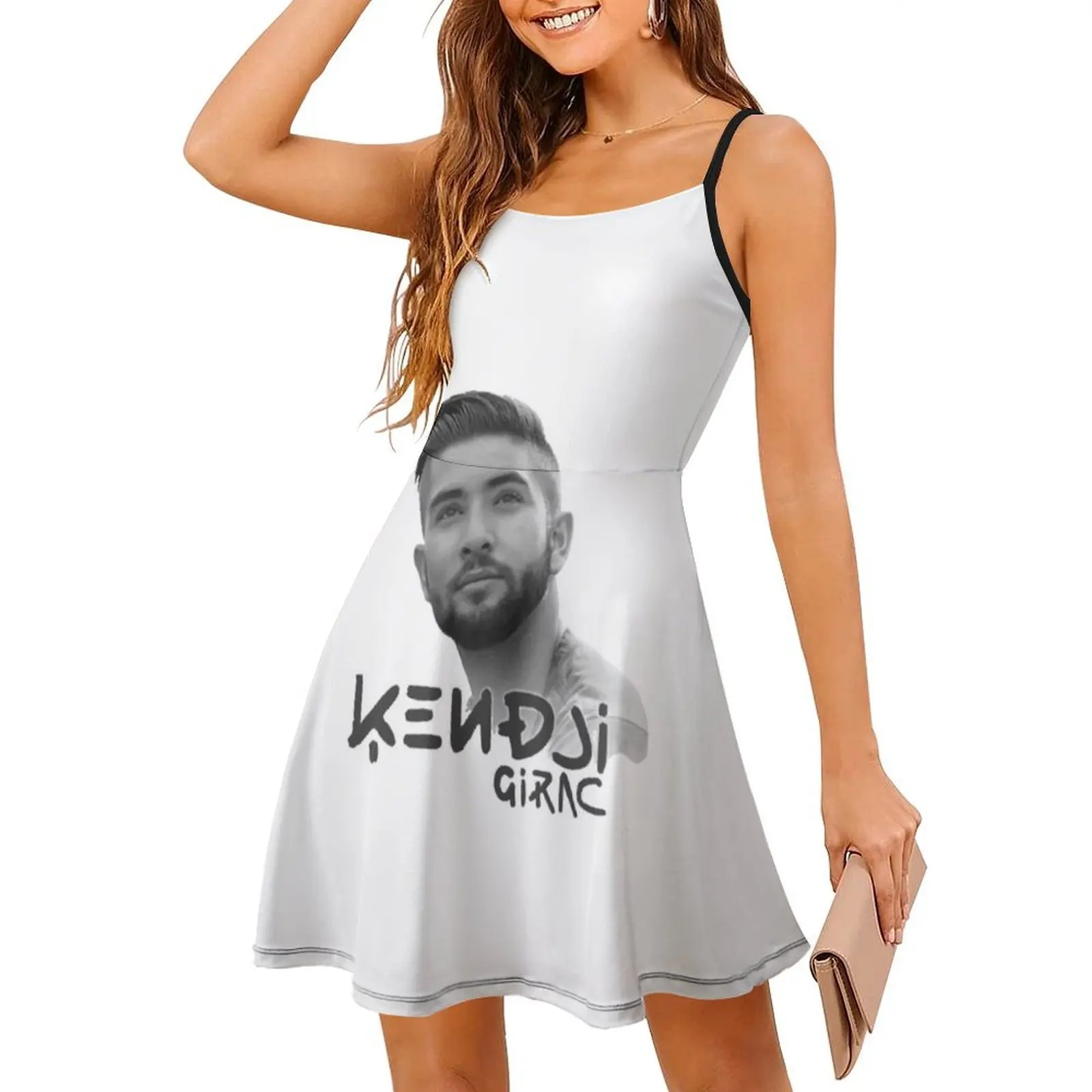 Kendji girac retrato floral blusa vestido para mulheres primavera verão vestido casual para festa canção frança gims idéia menina música cigano