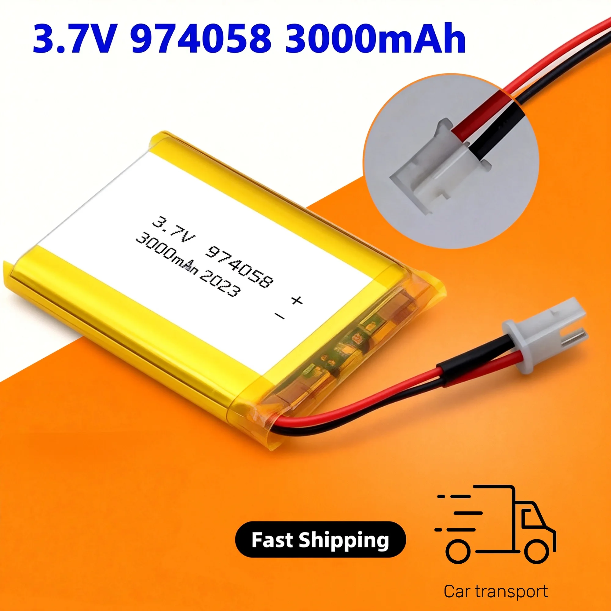 

974058 3.7V 3000mAh High-Capacity Lithium Polymer Battery 4-in-1 Safety Protection Plug-and-Play Universal Fit