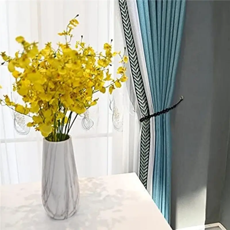 TFORU-Outdoor Curtain Tiebacks Rope Curtain Holders, Braided Curtain Holdbacks For Indoor Outdoor Use, 4 Pack