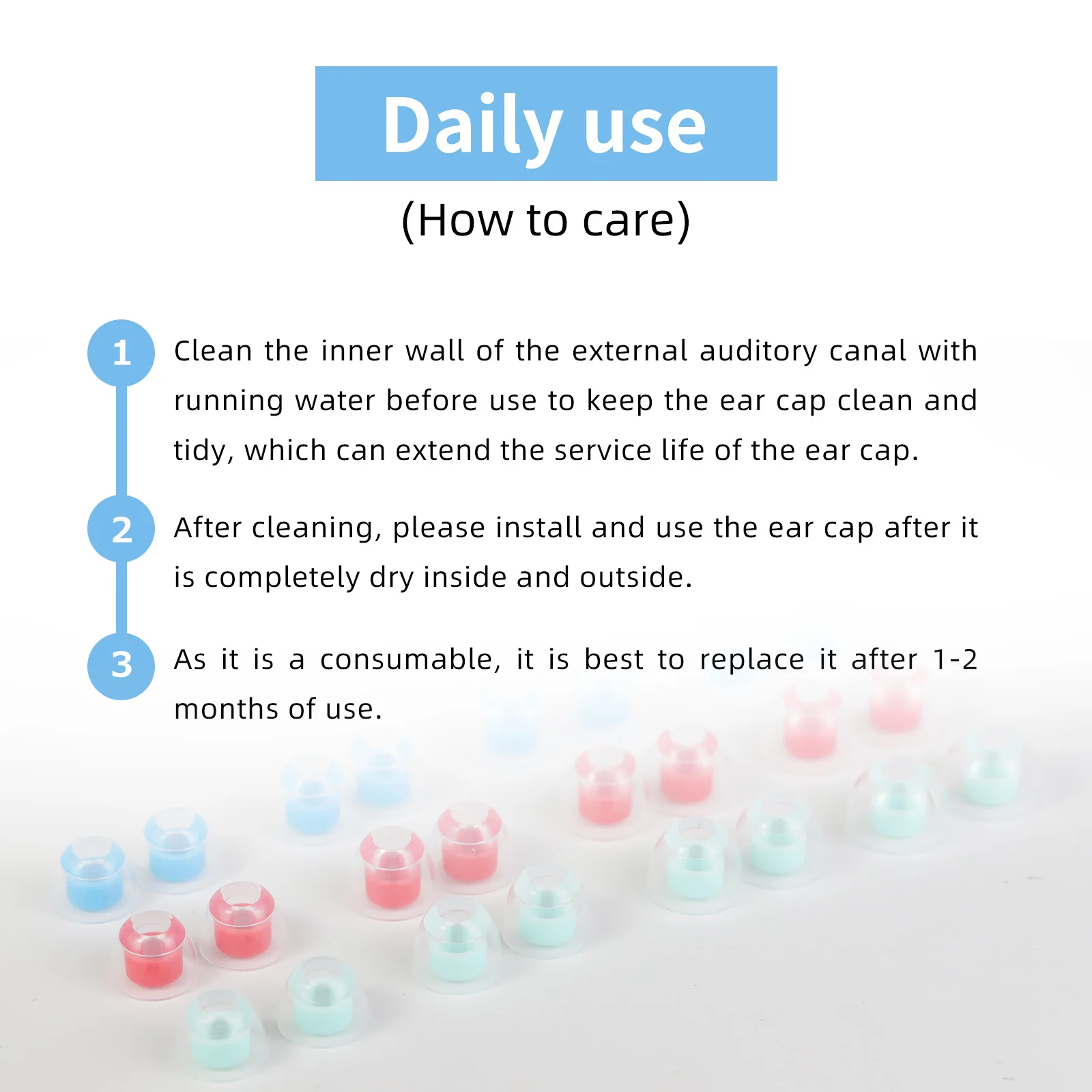 OKCSC YTW4 penutup telinga silikon cair, tutup telinga isolasi kebisingan fleksibel ramah kulit transparan dapat digunakan kembali