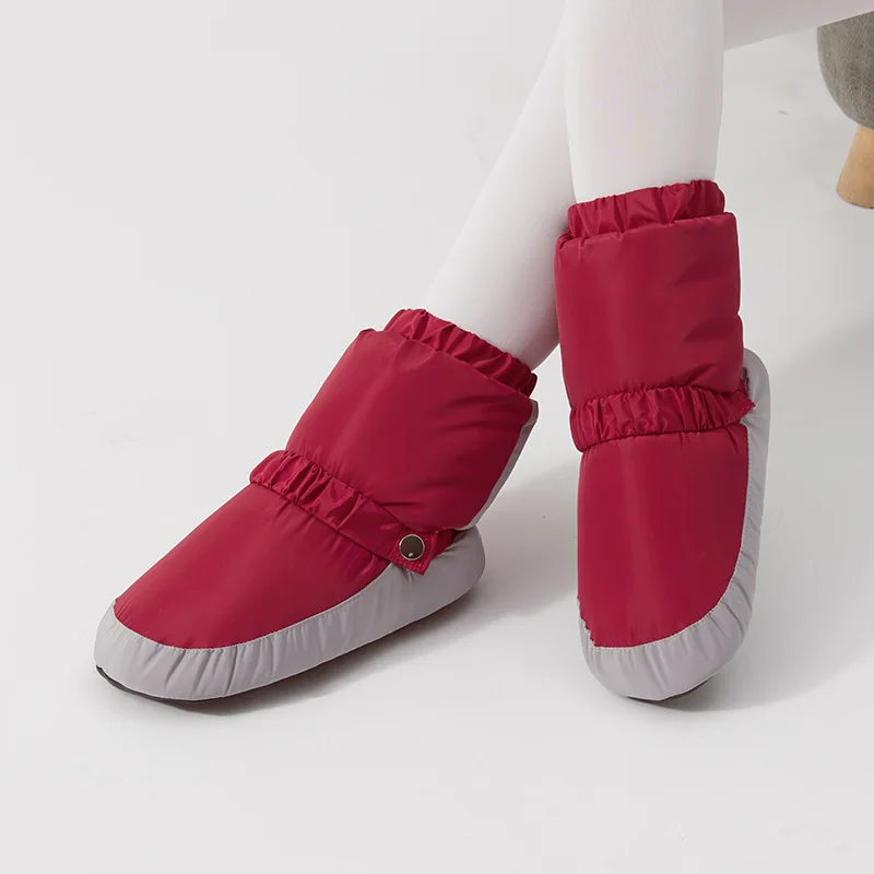 2025 Winter Ballerina Boots Ballet Warm Up Booties for Girl New Red Shoes Adults Women Modern Dance Ballet Point Warm Shoes