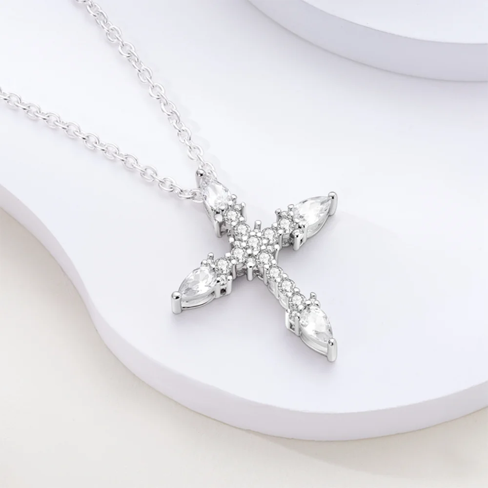 جديد 925 فضة ملون الزركون مادونا قلادة الصليب قلادة قلادة للنساء هدايا الحفلات غرامة مجوهرات الدينية