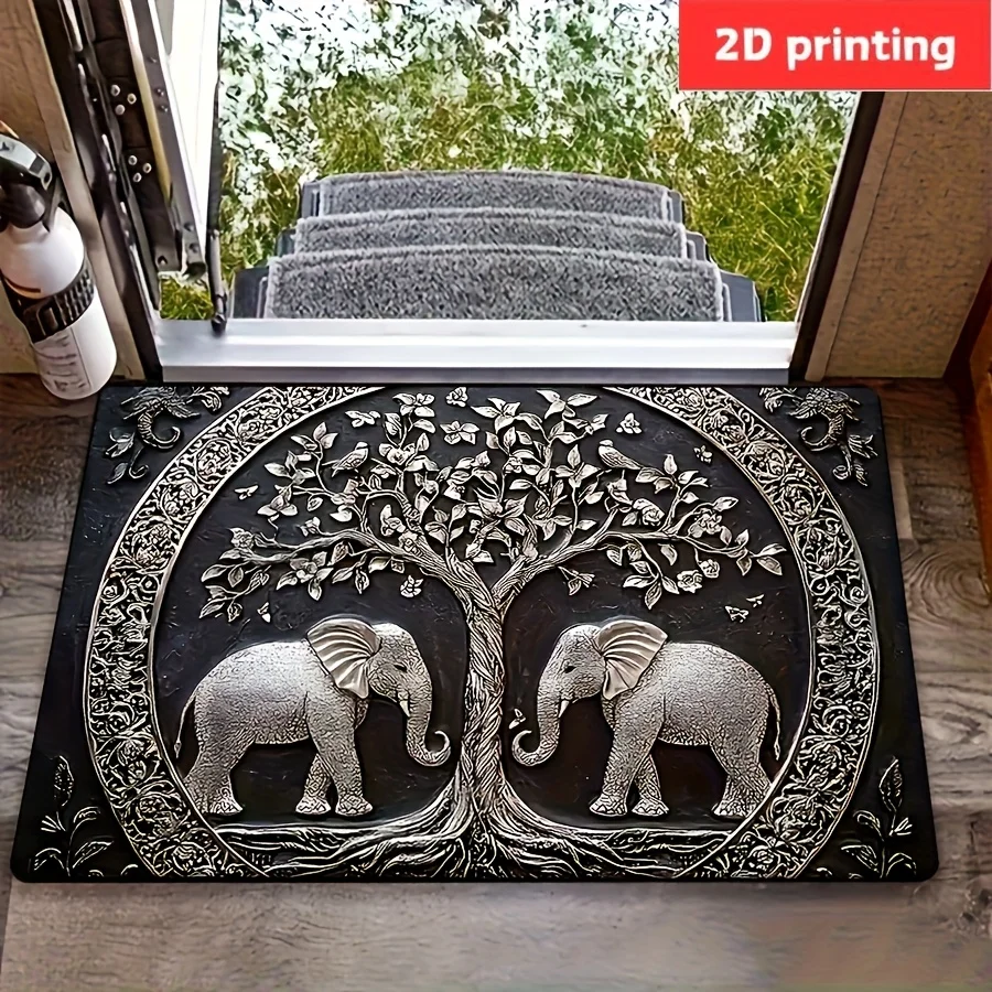 VIKAMA خمر الفيل طباعة السجاد الحمام المطبخ حصيرة عدم الانزلاق الداخلية سجادة باب غرفة نوم شرفة مدخل السجاد #1