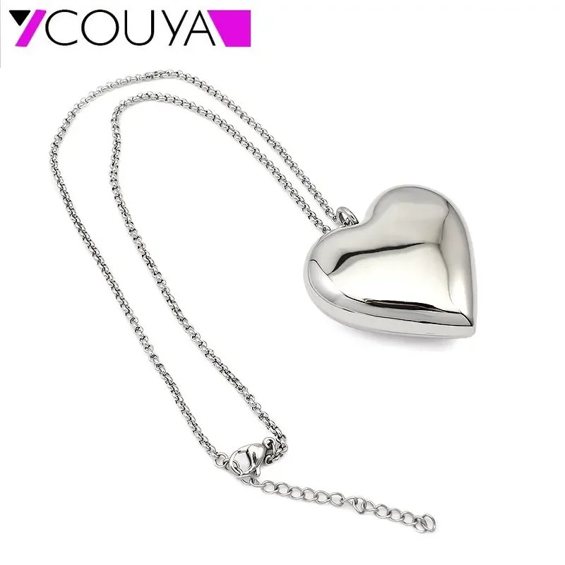 Heart Pendant 316L Stainless Steel Necklace Wth 45.5cm Long Link Sliver Necklace Hollow Pendant Necklace Hot sale 2025