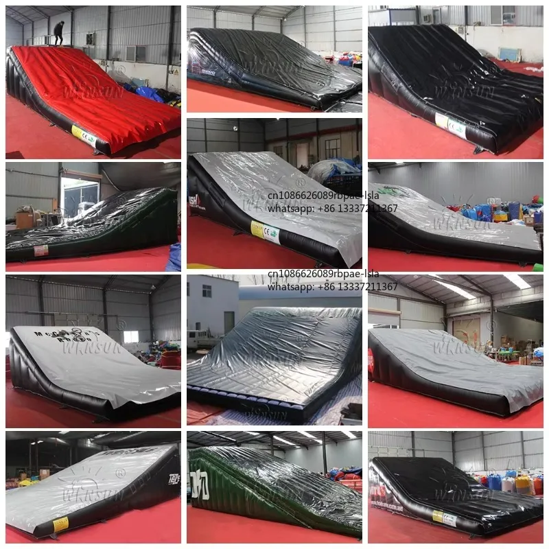Custom Premium Safe Inflatable Stunt Landing Mat Inflatable Snowboard Stunt Bag For FMX MTB BMX Extreme Sports Training