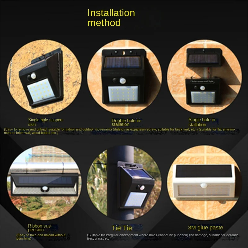 20LEDS Solar Light Outdoor Solar Lamp 3Modes Motion Sensor Solar Lights Waterproof Sunlight Solar Power for Garden Decoration