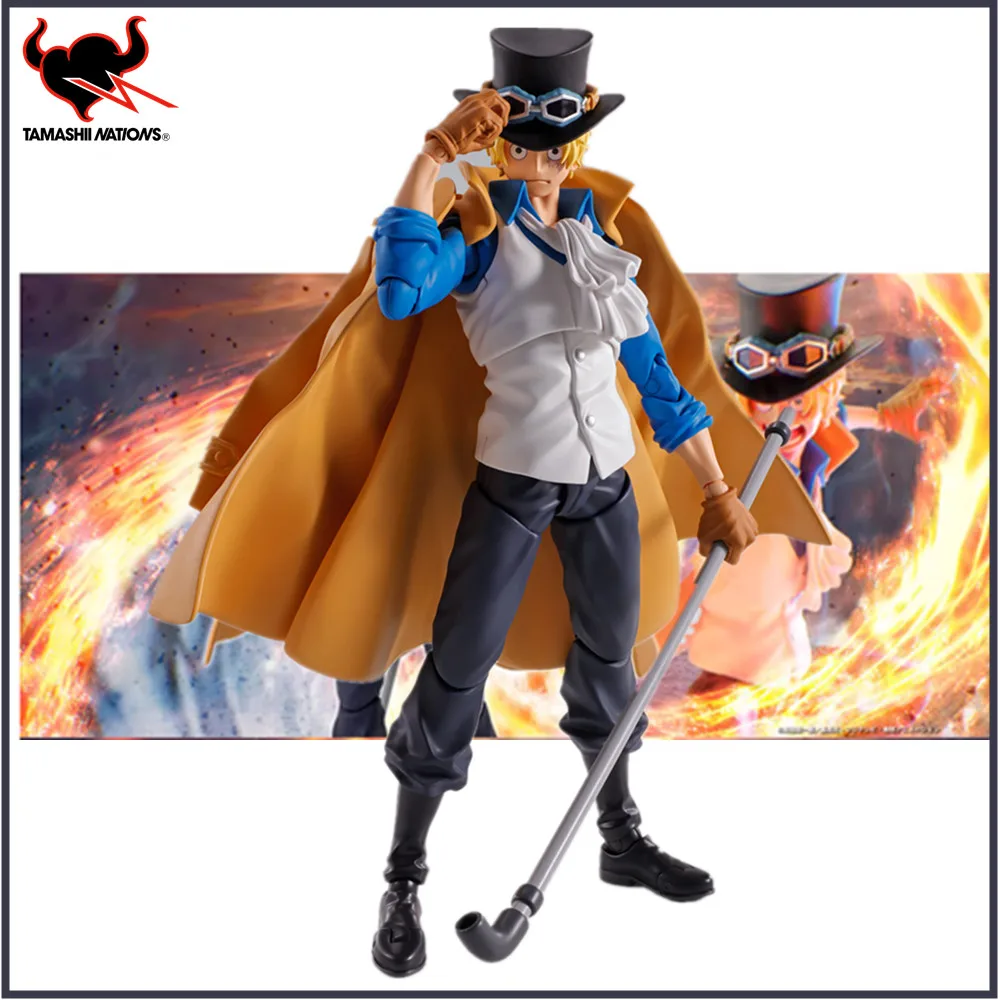 In Stock Original Anime Figure Bandai One Piece S.H.Figuarts SABO -REVOLUTIONARY ARMY CHIEF OF STAFF SHF Action Figurine Toys