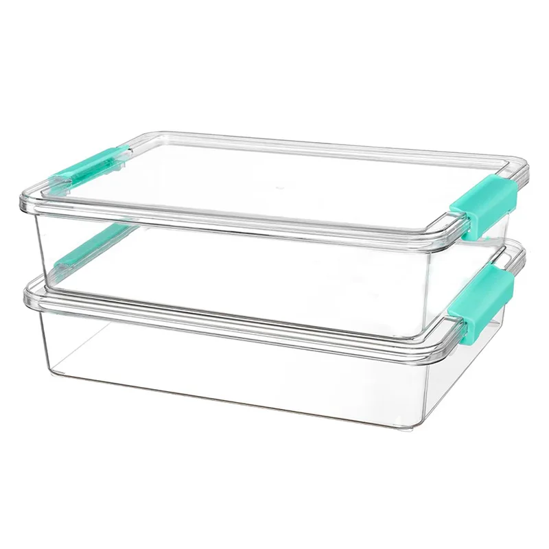 Cross-border transparent plastic desktop storage box set with lid, kitchen office dresser, storage box, modern simplicity