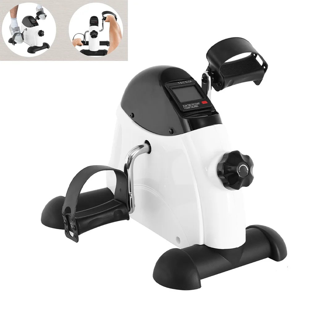 ستيبر صغير متعدد الوظائف، دراجة تمرين، دراجة رقمية تحت المكتب مع شاشة عرض LCD، أداة تمرين الدواسة لذراع الساق