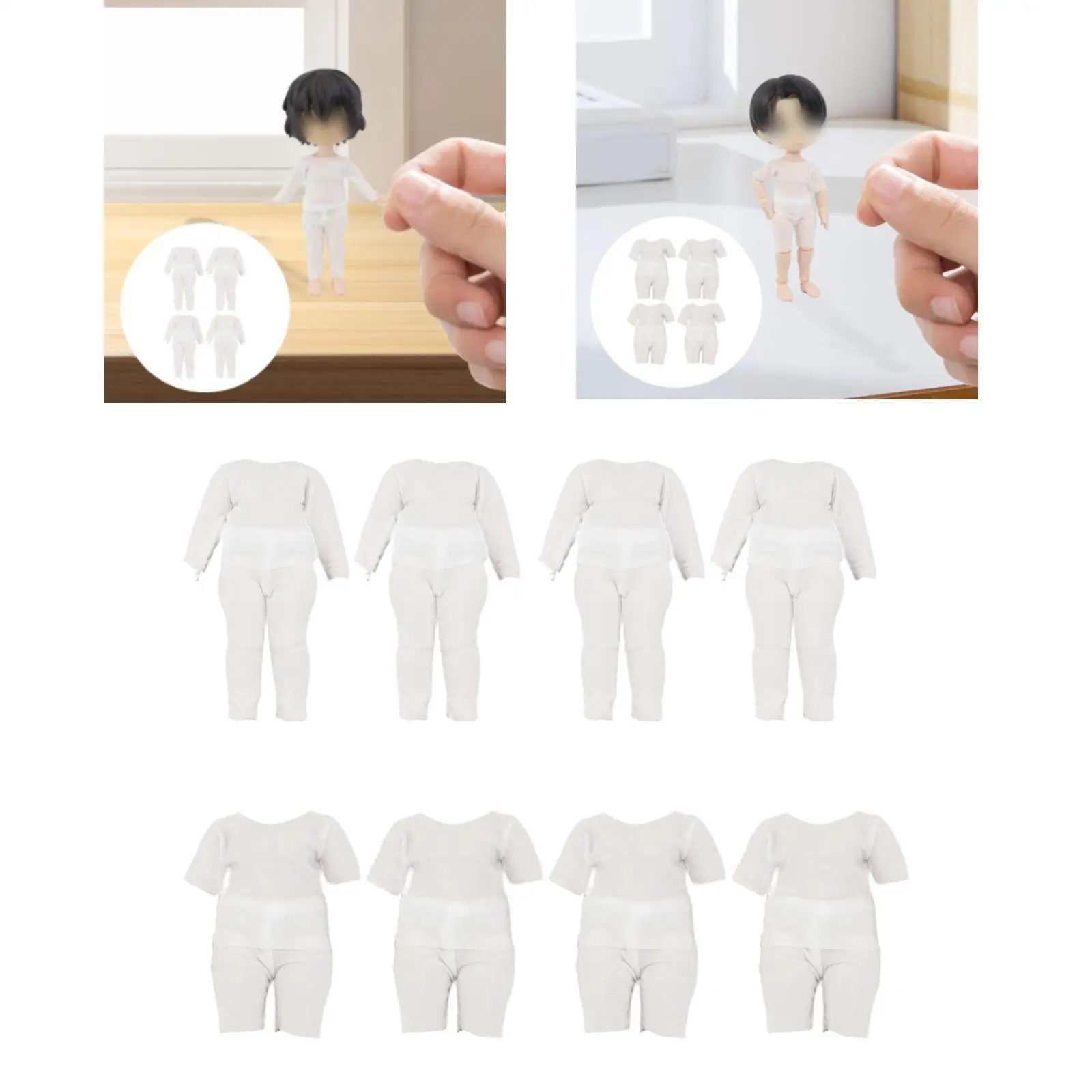 

4Pcs Apparel Set for 1/12 Scale Dolls Including Layered Top and Bottom for Gsc
