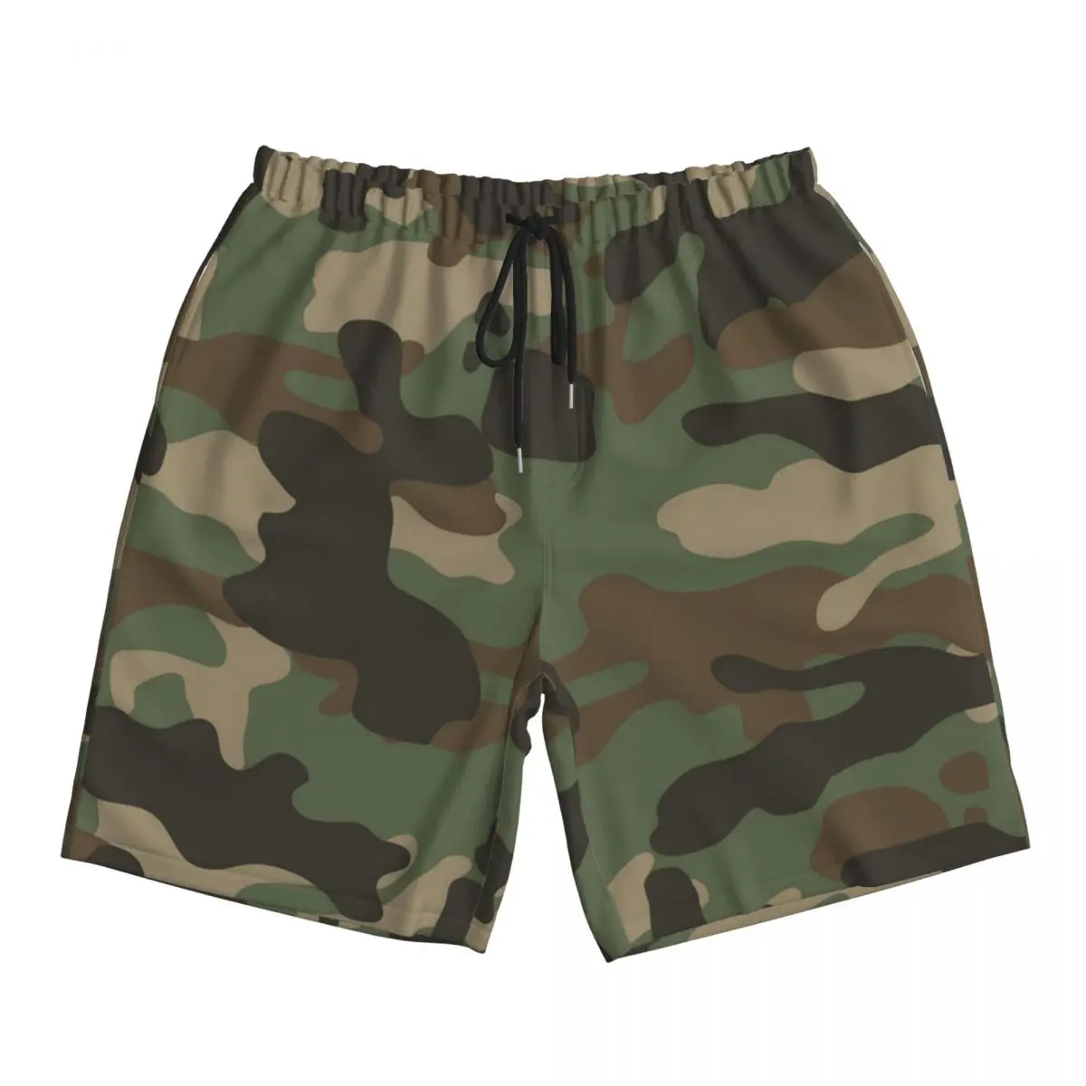 Men Board Shorts Green Camo Army Stylish Swim Trunks Camouflage Comfortable Running Surf Hot Sale Large Size Board Short Pants