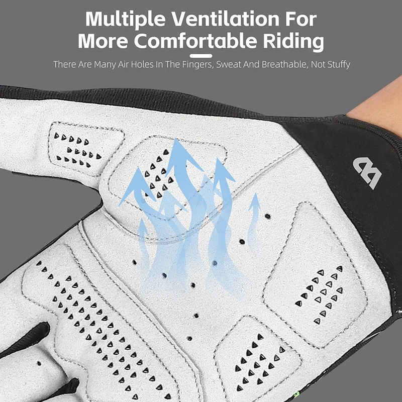 WEST BIKING-guantes de ciclismo para hombre y mujer, manoplas antideslizantes de dedo completo para pantalla táctil, con patrón de araña, para