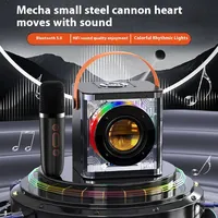 Portable Bluetooth Speaker, Portable Mini Wireless Speaker, Outdoor Karaoke Speaker, Microphone Set, Integrated Low Sound Cannon