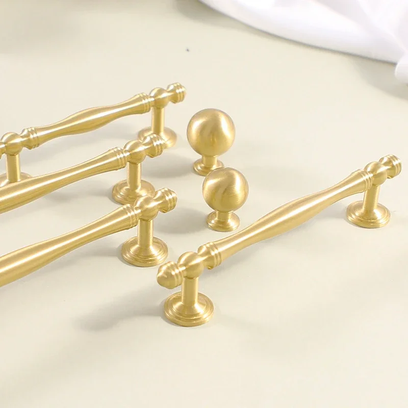 Handles for Furniture Brass Original Design Light Luxury French Style Minimalist European Cabinet Handles Kitchen Cabinets Pulls