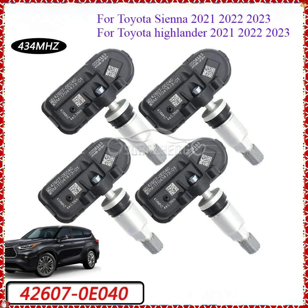 42607-0E040 نظام مراقبة مستشعر ضغط الإطارات الجديد لتويوتا هايلاندر سيينا 2021 2022 434 ميجا هرتز TPMS 426070E040