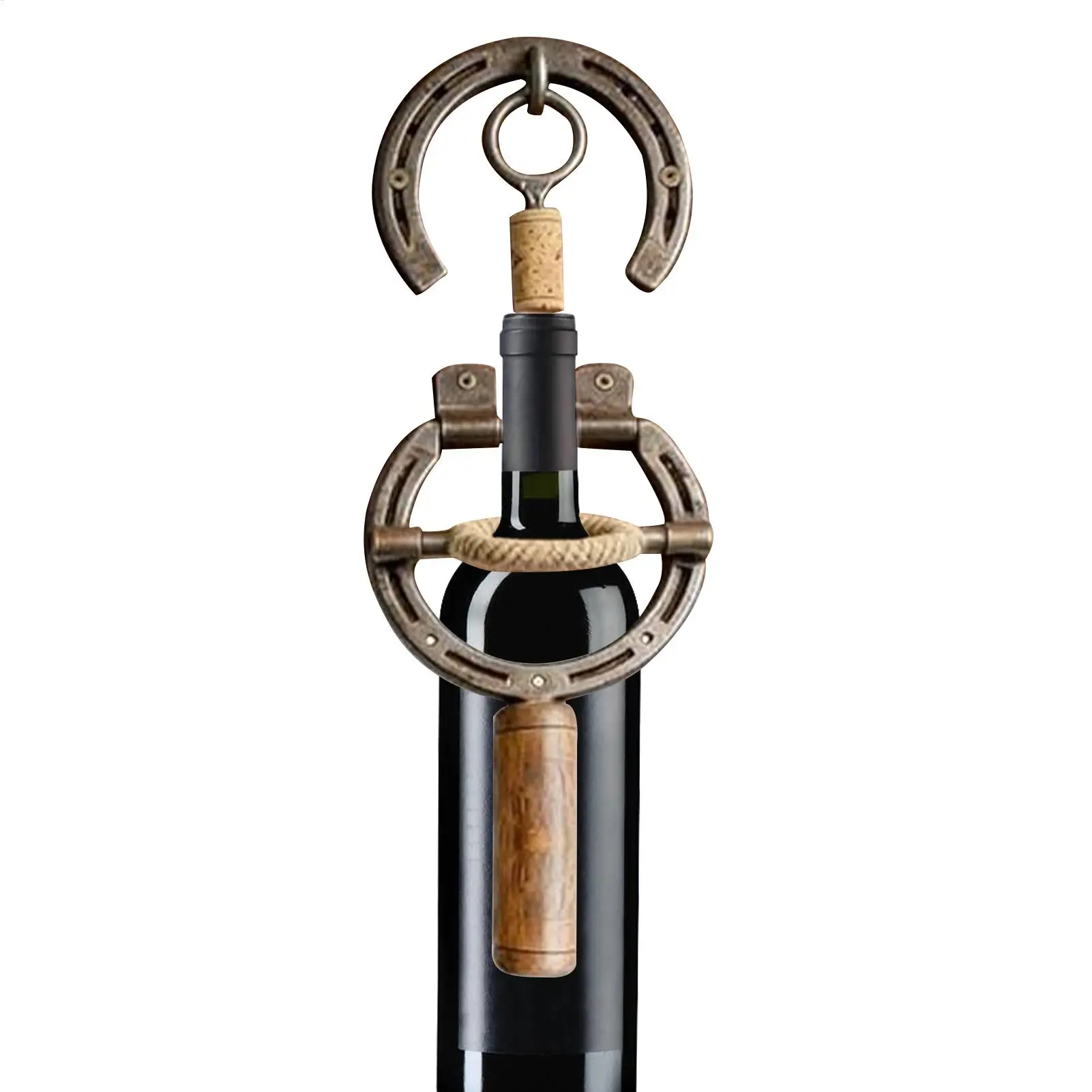 Bottle Opener Horseshoe-Shaped Wall-Mounted Manual Opening Wine Opener for Men Women Seniors Elderly Adults Stocking Stuffer