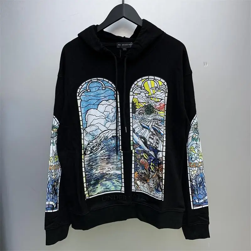 

Oversize 2024 Black WHO DECIDES WAR Hoodie Men Women Top Version Streetwear Pullover Cotton Long Sleeve Sweatshirt