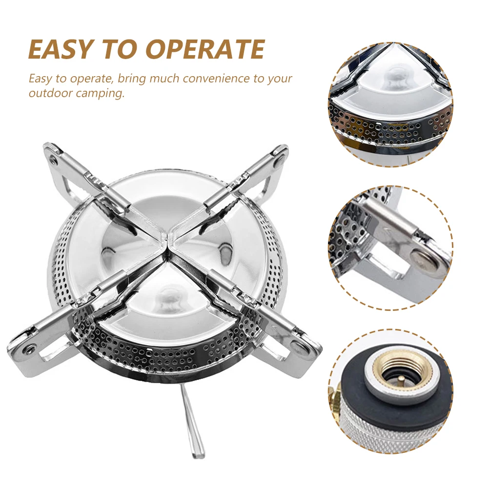 

1 Set Camping Gas Outdoor Stove Head Portable Cooking Stove Lightweight Compact High Temperature Resistant For Camping Hiking