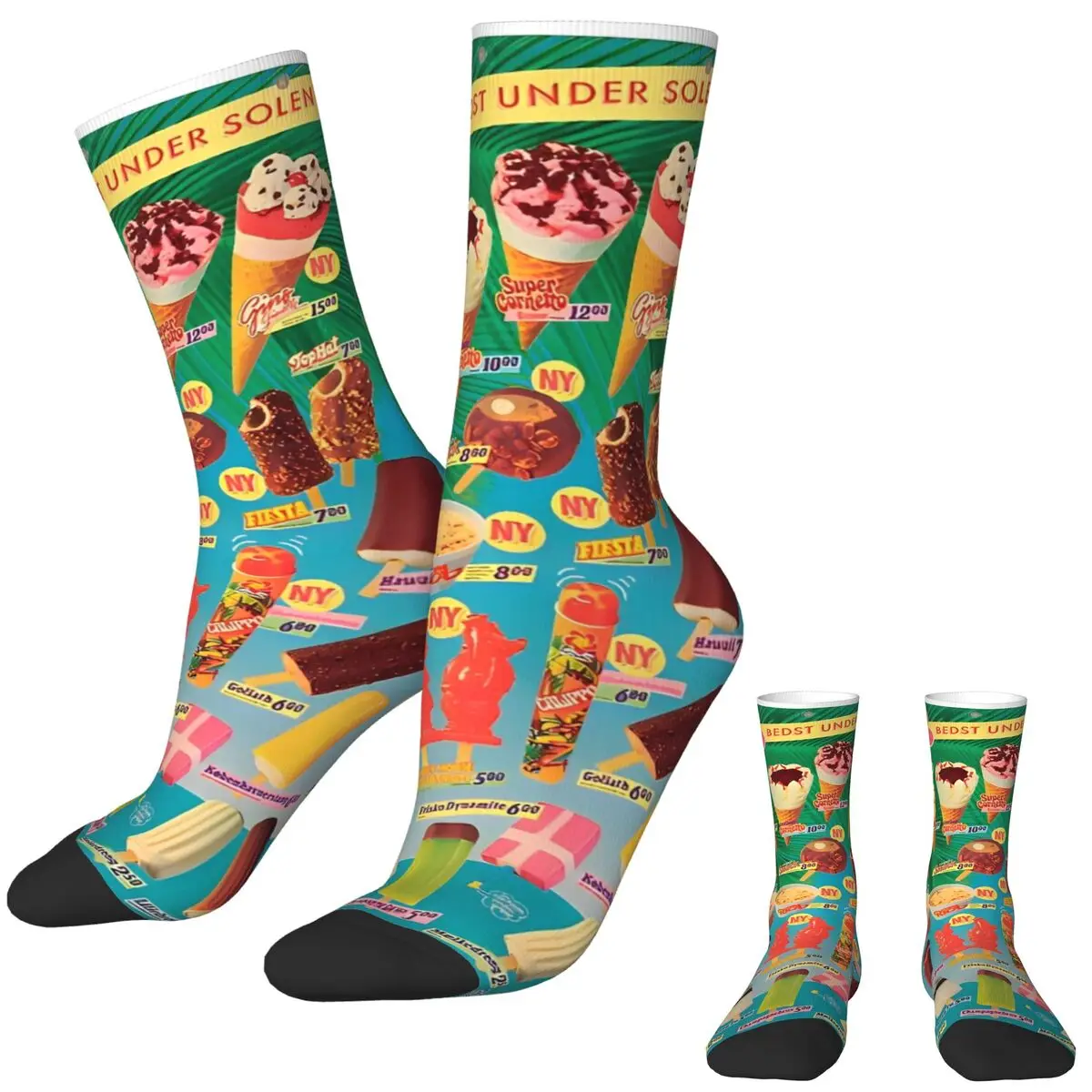 Funny Ice Cream Socks Spring Stockings Fashion Unisex Men Warm Soft Socks Graphic Cycling Anti Skid Socks