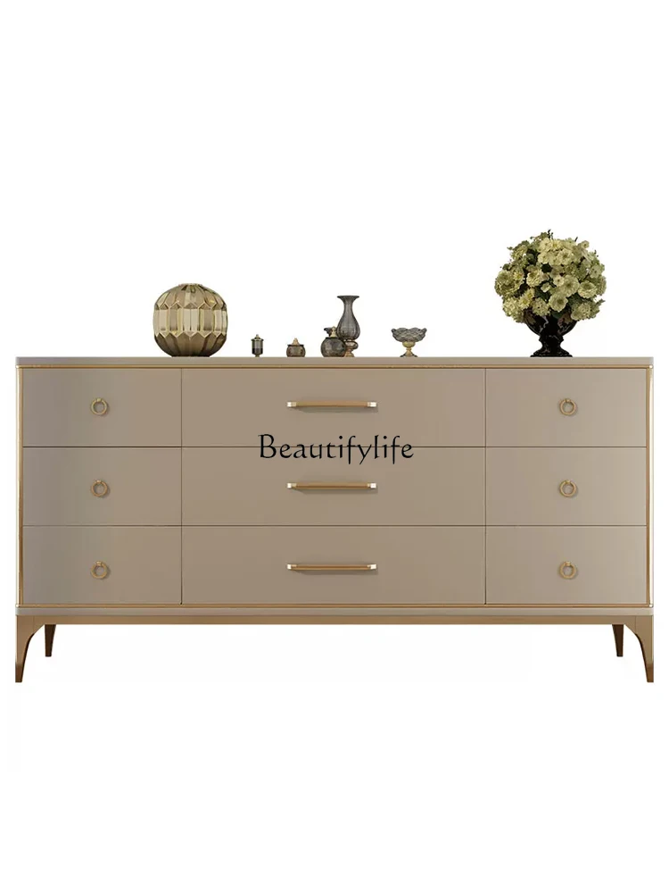 

American Light Luxury TV Bench for Bedroom Simple Modern Living Room Solid Wood Storage Cabinet