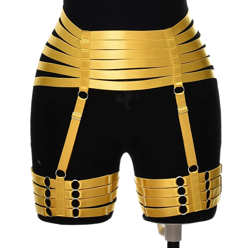 Wedding BDSM Elastic Garter Belt Body Harness Cage Goth Punk Hollow Sexy Bondage High Waist Stockings Suspender Leg Harness