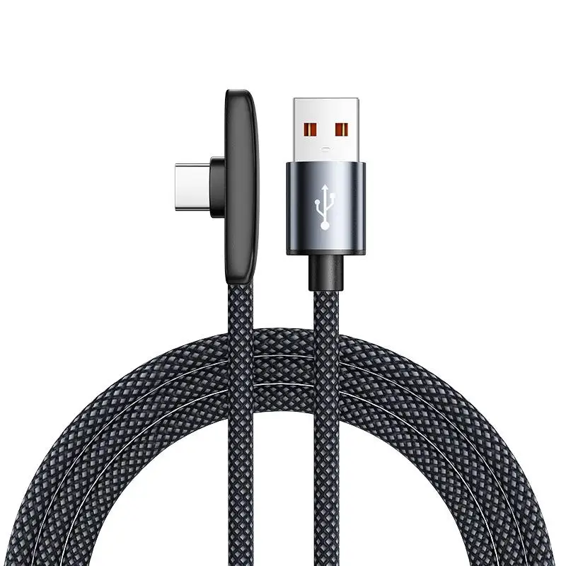 90-Grad-USB-Typ-C-Kabel 100W Schnellladung Datenübertragungskabel Tragbares Rechtwinkliges USB-C-Kabel für iPhone Samsung Xiaomi