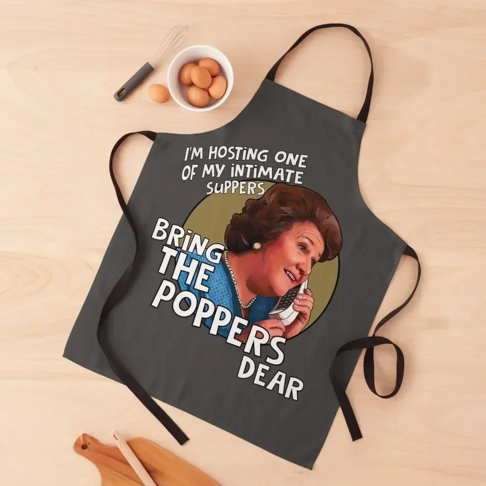 

Hyacinth Bucket Bring the Poppers Keeping Up Appearances Apron man chef uniform Hairdresser Apron
